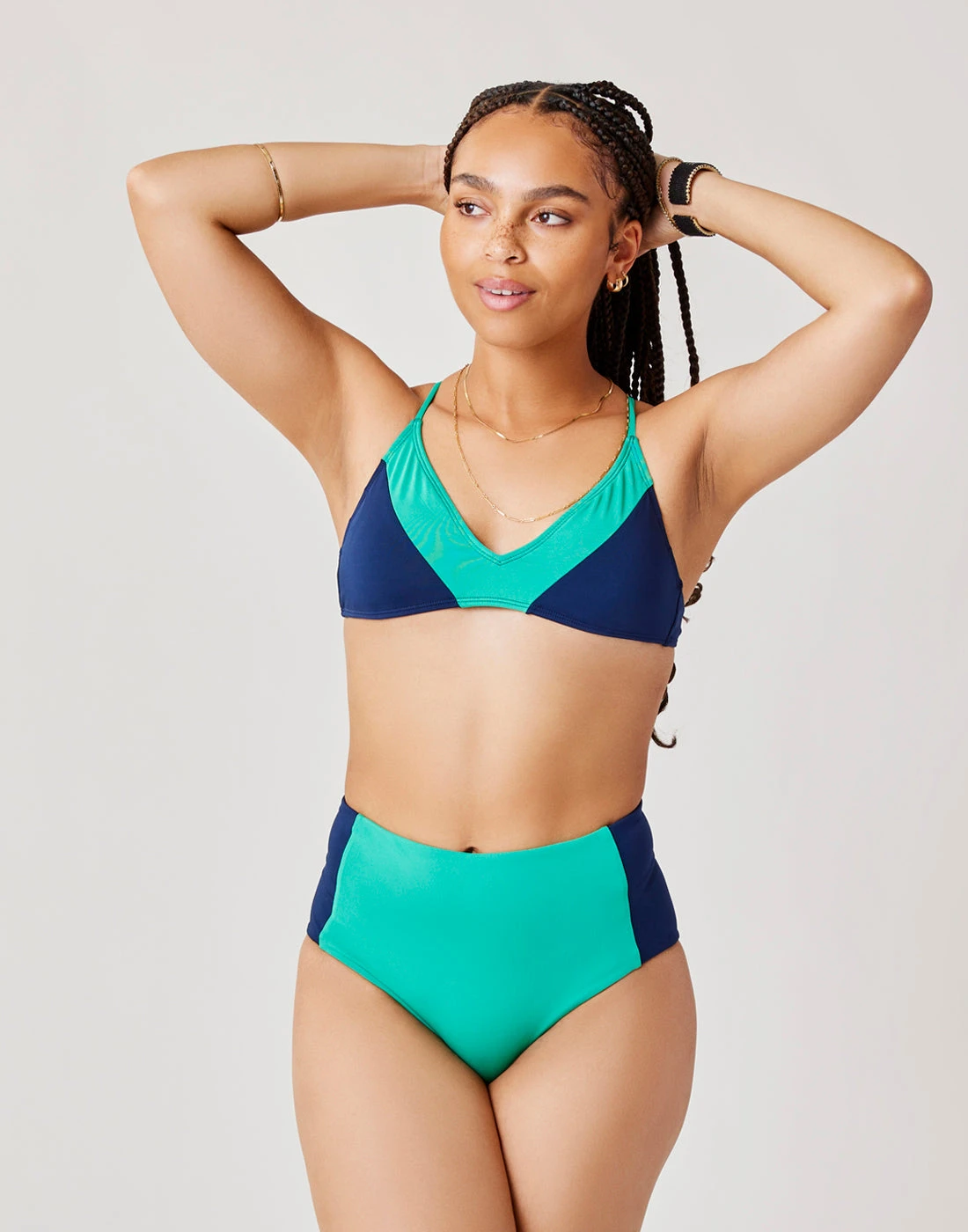 Erin Colorblock Bottom: Fern W. Navy 1 Erin Colorblock Bottom: Fern W. Navy