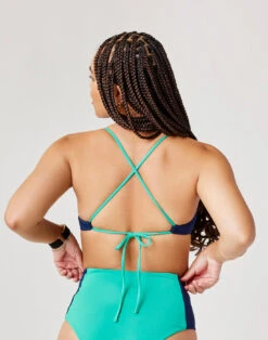 Tamarindo Colorblock Top: Navy W. Fern -Bold Tankinis Sales alfknso2ldxcvr1oicua