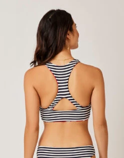 Sanitas Reversible Top: Checkered Palm/Navy Stripe 12 Sanitas Reversible Top: Checkered Palm/Navy Stripe -Bold Tankinis Sales clmzclob8mql9ajoklmx